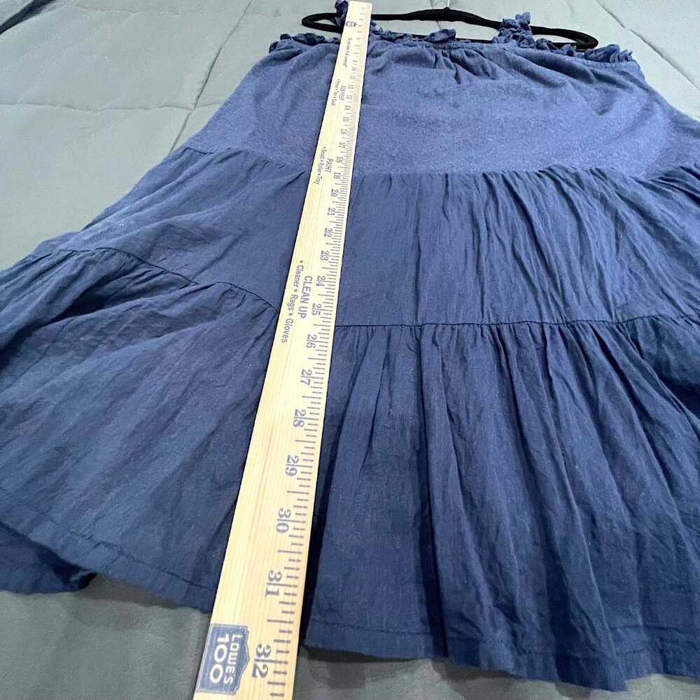 Cato Blue Tiered Ruffle Midi Dress Boho Cottagecore Sleeveless Pockets - LARGE - Picture 7 of 16